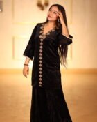 Black Velvet Sharara Set